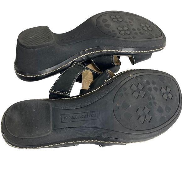 Naturalizer N5 Comfort Wedge Sandal Kari Leather Black Women's 8 M - Picture 15 of 15